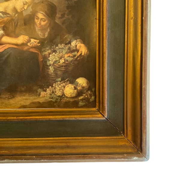 Beautiful Picture of Woman Picking Fruit and Counting Money. Framed. From Spain. - Picture 7 of 15